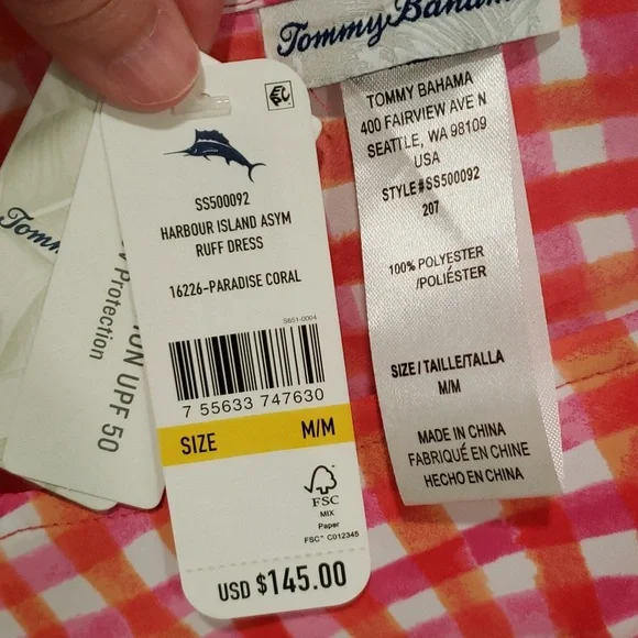 Tommy Bahama NWT Harbour Island asymmetrical hem maxi dress, sz M - Picture 4 of 9